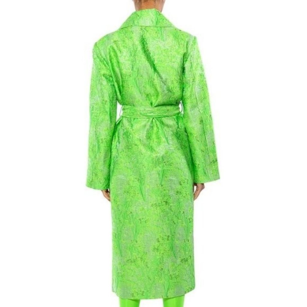 Callie Culture Clash: Neon Tapestry Classic Brocade Trench Coat - Picture 6 of 10